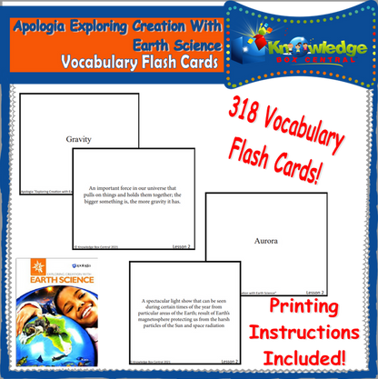 Apologia Exploring Creation with Earth Science Lapbook Package (Lessons 1-14)
