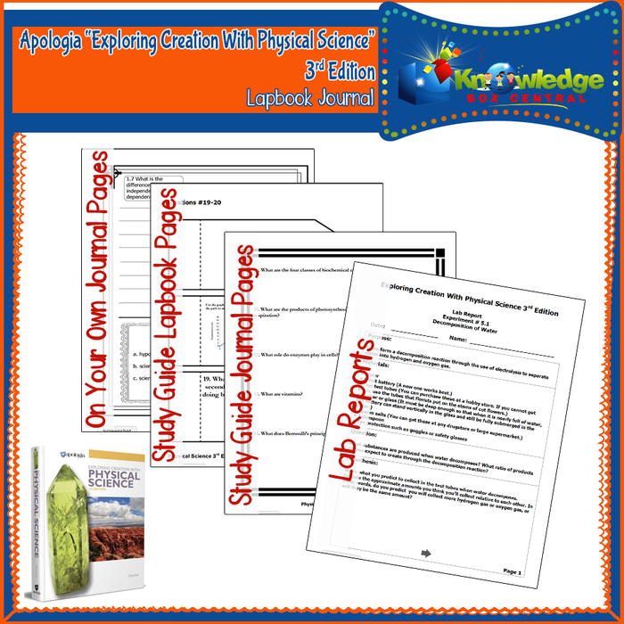 Apologia Physical Science 3rd Edition Lapbook Journal