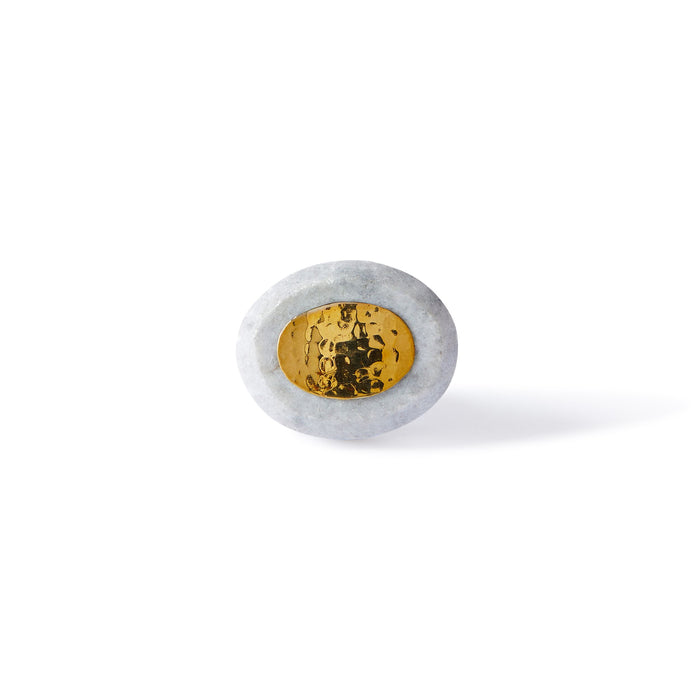 Ara Grey Press Oval Knob 3.8cm