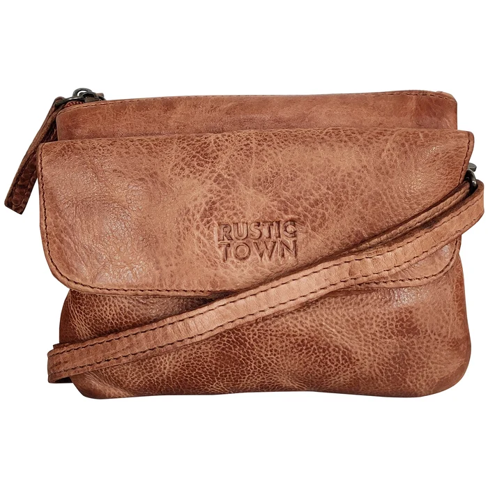 Astra Leather Sling Bag Wristlet Clutch for Women, Cognac