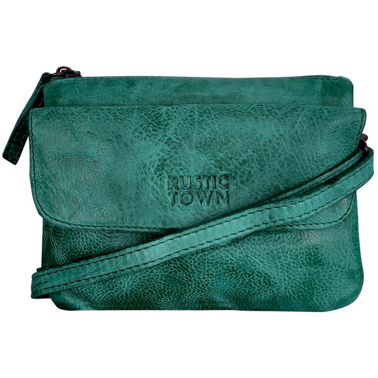 Astra Leather Sling Bag Wristlet Clutch for Women, Green