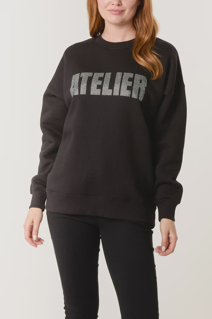 Atelier Diamonte Sweatshirt - Black
