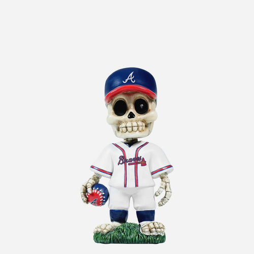 Atlanta Braves Team Skull Mini MLB Baseball Bobblehead