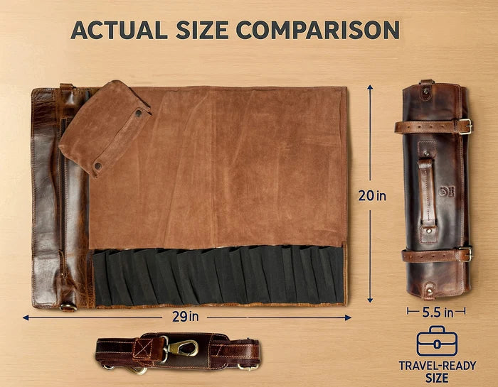 Atlas Koch Knife Roll (Dark Brown)