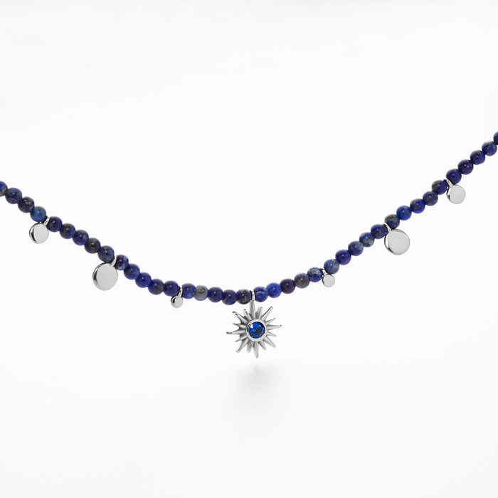 Aurora Azure Halskette Silber