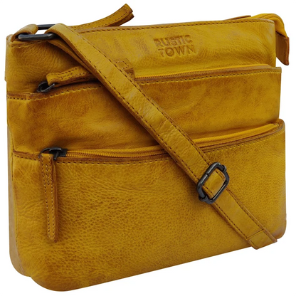 Aurora Leather Crossbody Bag for Women, Yellow