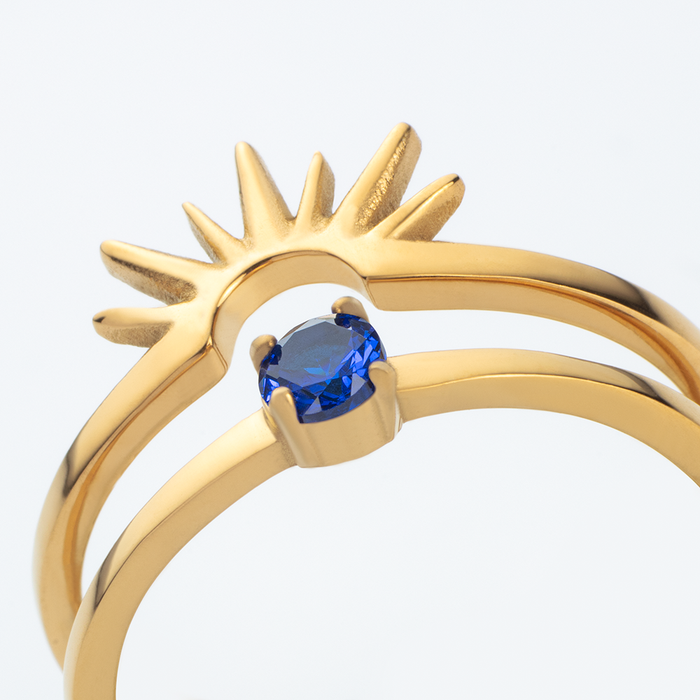 Aurora Solar Duet Ring Gold