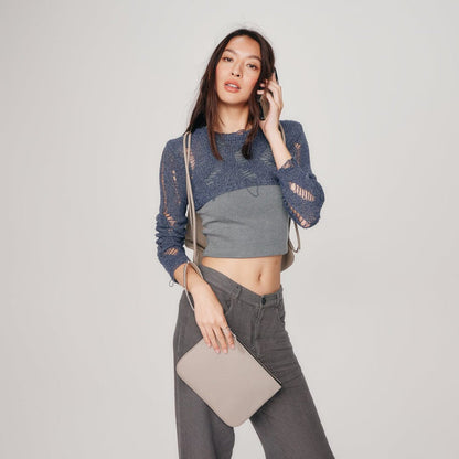 Ava Clutch - Greige/Silver pack Bandolier