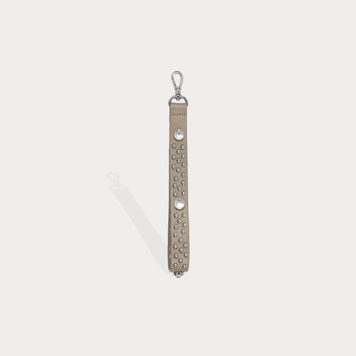 Ava Pebble Leather Wristlet - Greige/Silver Accessories Bandolier