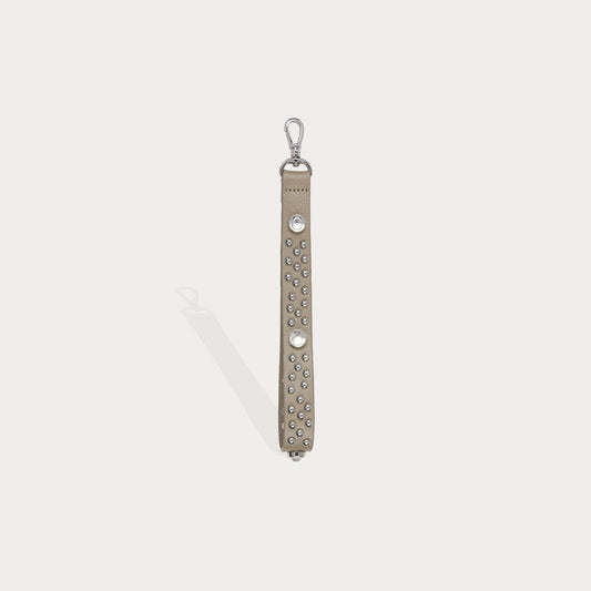 Ava Pebble Leather Wristlet - Greige/Silver Accessories Bandolier