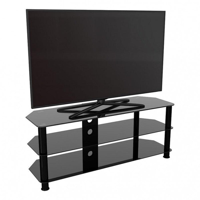 AVF Classic Corner Glass TV Stand for Up to 60" TV - Black | SDC1250CMBB from DID Electrical - guaranteed Irish, guaranteed quality service. (6977489535164)