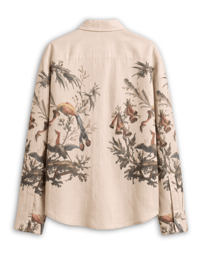 Aviary Bloom Shirt Women - Printed Giza Cotton Shirt - Naymish Designs