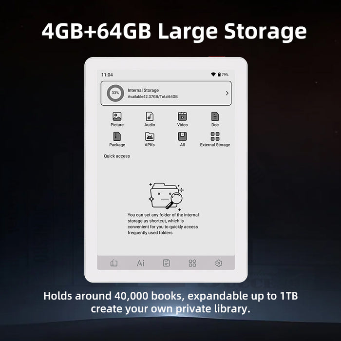 B6 Black & White 300PPI 6'' Compact Ebook Reader with Android 14OS E-reader Morden remarkable Eink Tablet for digital reading