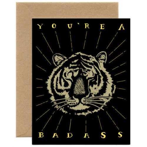Badass Tiger Card (Single Card) - Tiny and Snail