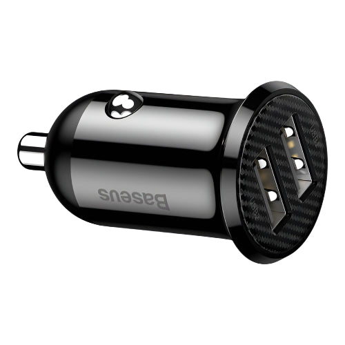 Baseus Grain Pro Dual USB Car Charger 4.8A — Black (CCALLP-01)