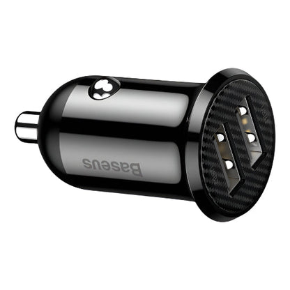 Baseus Grain Pro Dual USB Car Charger 4.8A — Black (CCALLP-01)