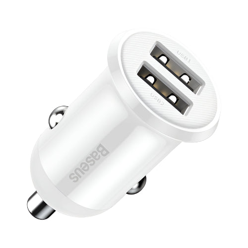 Baseus Grain Pro Dual USB Car Charger 4.8A — White (CCALLP-02)
