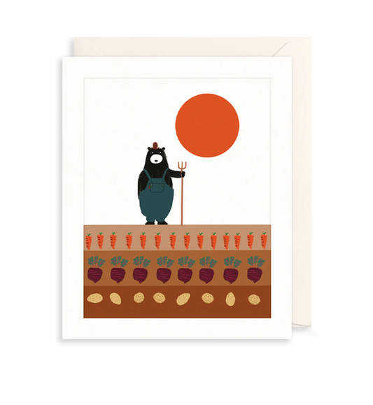 Bear Farmer Greetings Card