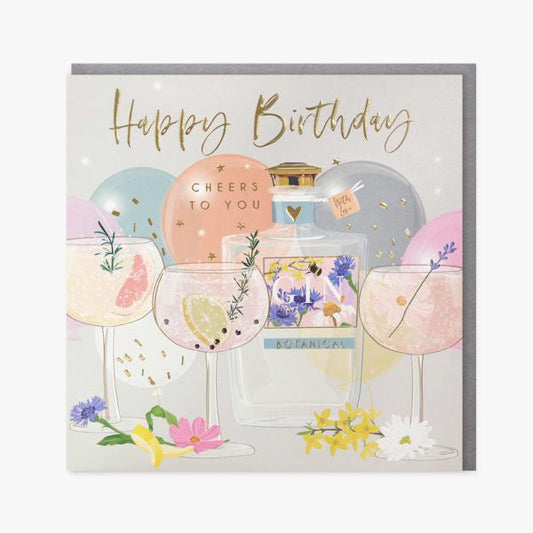 Belly Button Birthday Gin Greetings Card