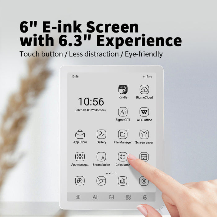 Bigme 6inch B6 2+32GB black and white ebook reader with 212PPI and Android 14OS 6-7'' Android 14 ereader Android ereader best ereader for reading Bigme B6 cheap ereader E book reader E reader distirbutor E-book E-ink E-ink tablet E-reader ebook reader ebook readers ereader for library books ereader for manga Morden remarkable Eink Tablet for digital reading