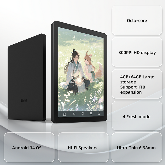 Black Friday-Bigme B6 Color eReader with Android 14OS Android ereader color ereader E-reader ebook readers Ereader kaleido 3 ereader Newest ereader Morden remarkable Eink Tablet for digital reading
