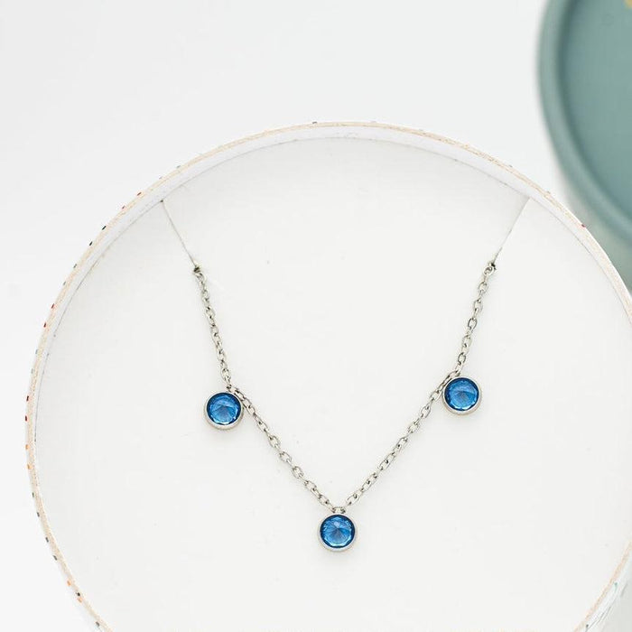 Blue Zircon Guiding Light Necklace in Silver. Give Hope To Women!