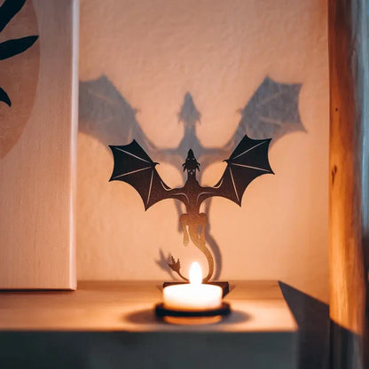 Book Dragon Tea Light Candle Holder Home