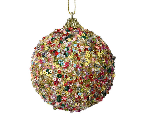 Bright Sequin Foam Bauble - 8cm