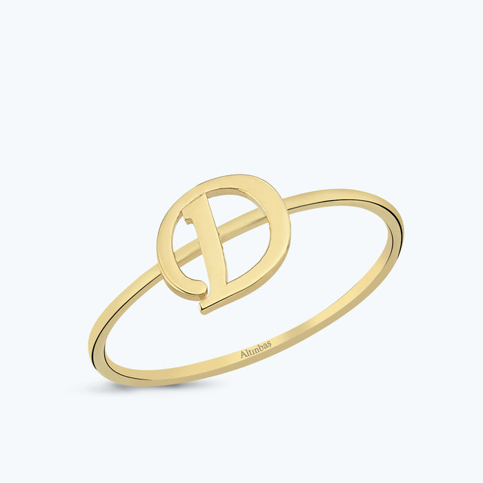 Buchstabe D Goldring