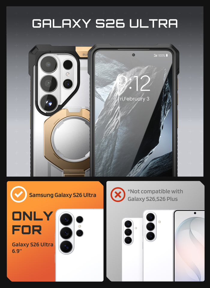 Bundle Sale - Galaxy S26 Ultra UB Grip Series & Samsung/iPhone Compatible MagFlip Wallet