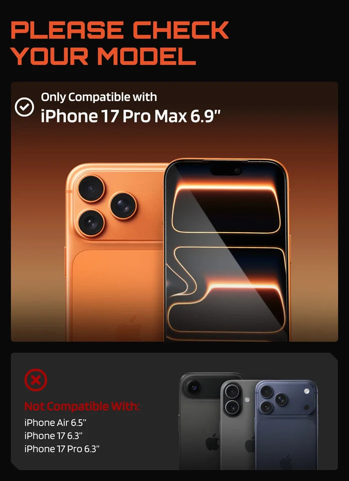 Bundle Sale - iPhone 17 Pro Max UB GRIP Series & Tempered Glass Screen Protector