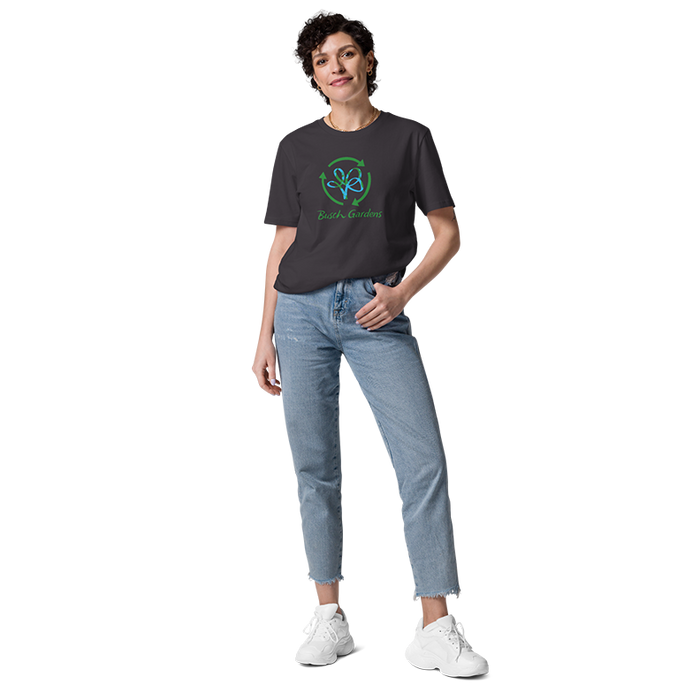 person wearing Busch Gardens Eco Adult Charcoal Tee