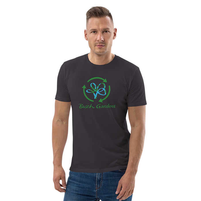 person wearing Busch Gardens Eco Adult Charcoal Tee
