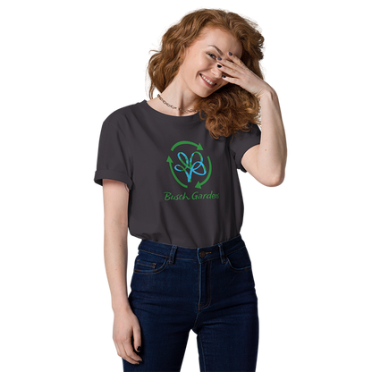 person wearing Busch Gardens Eco Adult Charcoal Tee