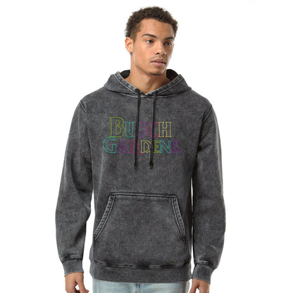person wearing Busch Gardens Retro Sport Hoodie