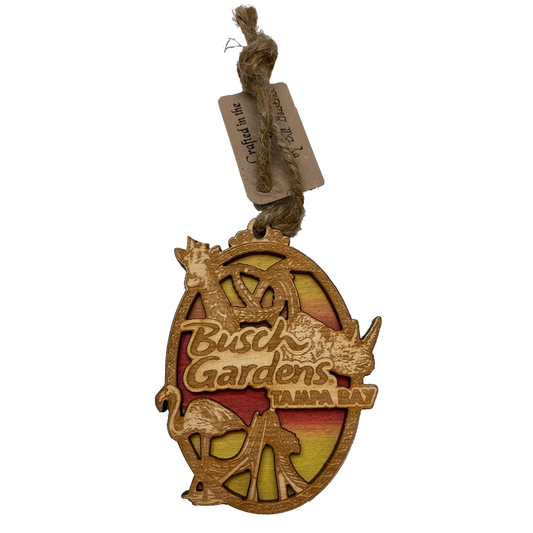 Busch Gardens Tampa Animal Collage Wooden Ornament