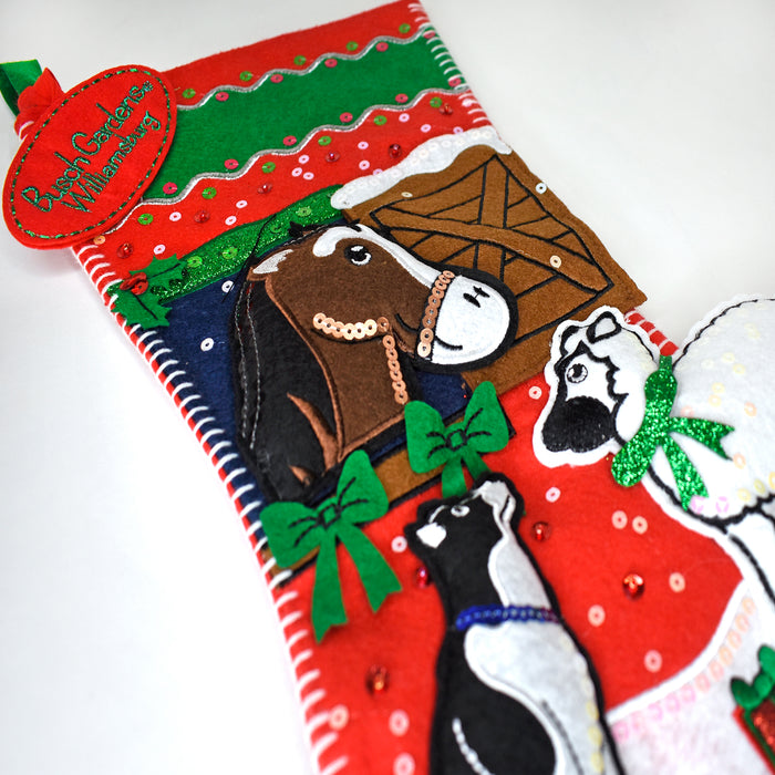 Busch Gardens Williamsburg Barn Animals Red Felt Stocking 18"