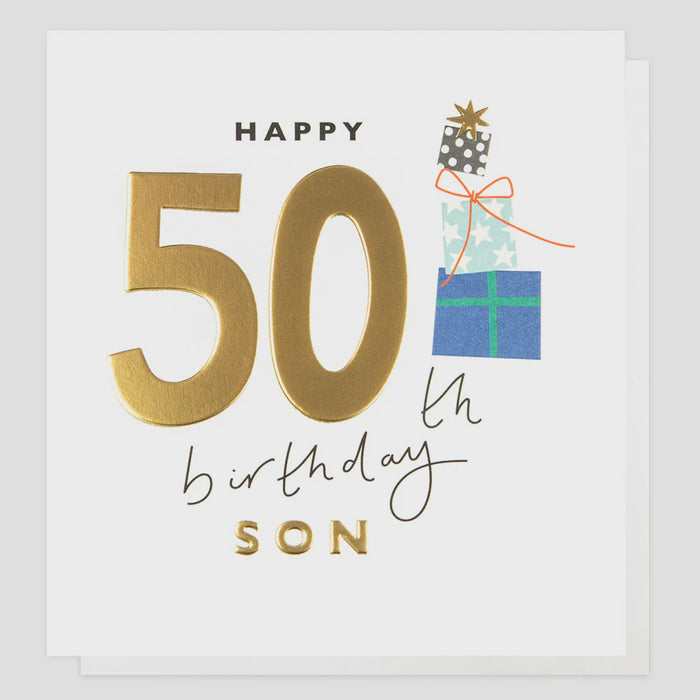 Caroline Gardner 50th Birthday Son Greetings Card
