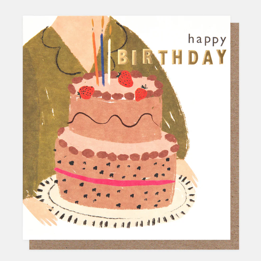 Caroline Gardner Cake & Candles Happy Birthday Greetings Card