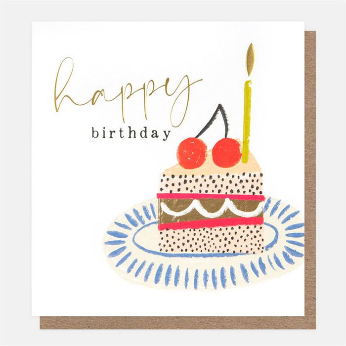 Caroline Gardner Cake On A Plate Birthday Greetings Card