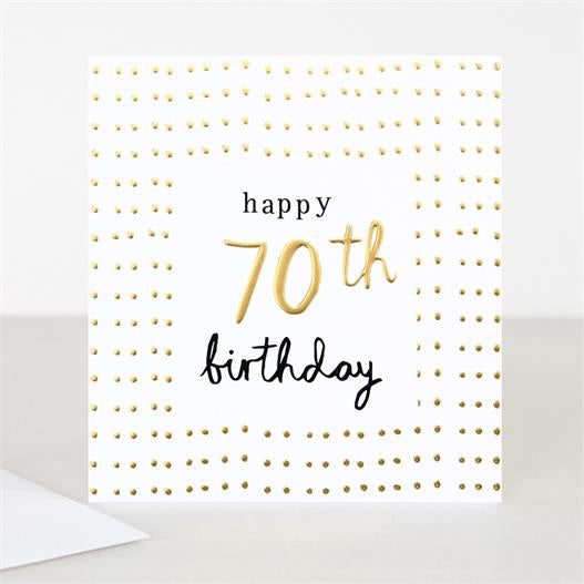 Caroline Gardner Happy 70th Greetings Card