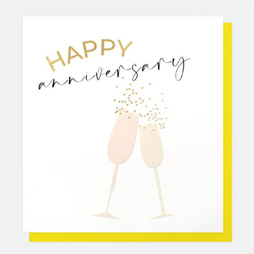 Caroline Gardner Happy Anniversary Glasses Greetings Card
