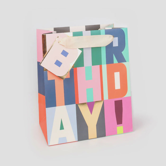 Caroline Gardner Happy Birthday Block Text Gift Bag