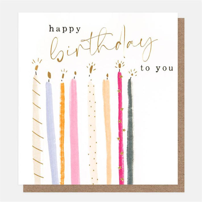Caroline Gardner Happy Birthday To You Sketchy Candles Greetings Card
