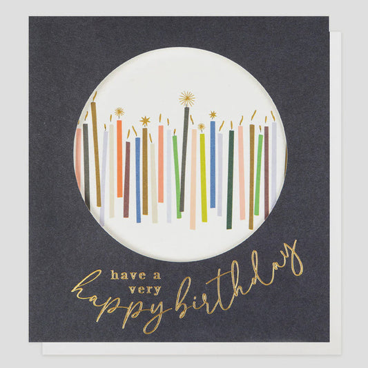 Caroline Gardner Very Happy Birthday Candle Greetings Card