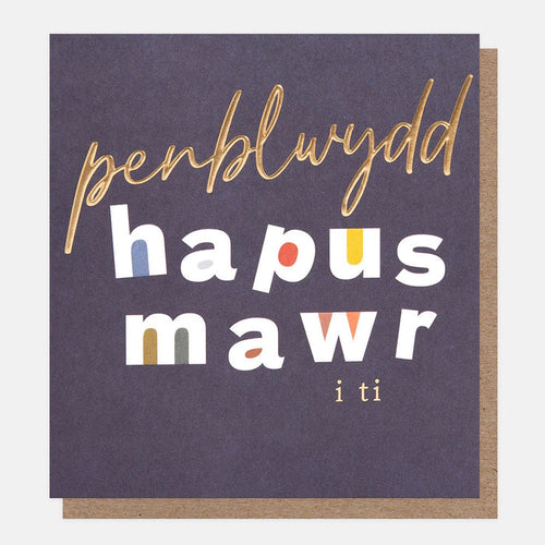 Caroline Gardner Welsh Big Happy Birthday To You Greetings Card