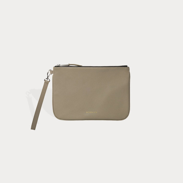 Wristlet Clutch - Greige/Silver Bags Bandolier