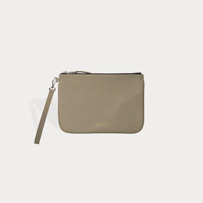 Wristlet Clutch - Greige/Silver Bags Bandolier