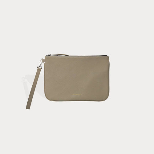 Wristlet Clutch - Greige/Silver Bags Bandolier