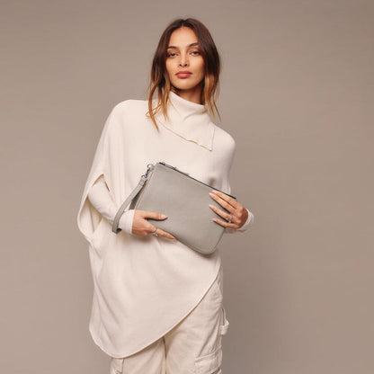 Wristlet Clutch - Greige/Silver Bags Bandolier